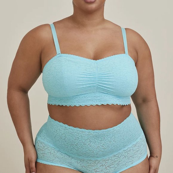 torrid Other - TORRID LONGLINE BANDEAU - 4-WAY STRETCH LACE BLUE